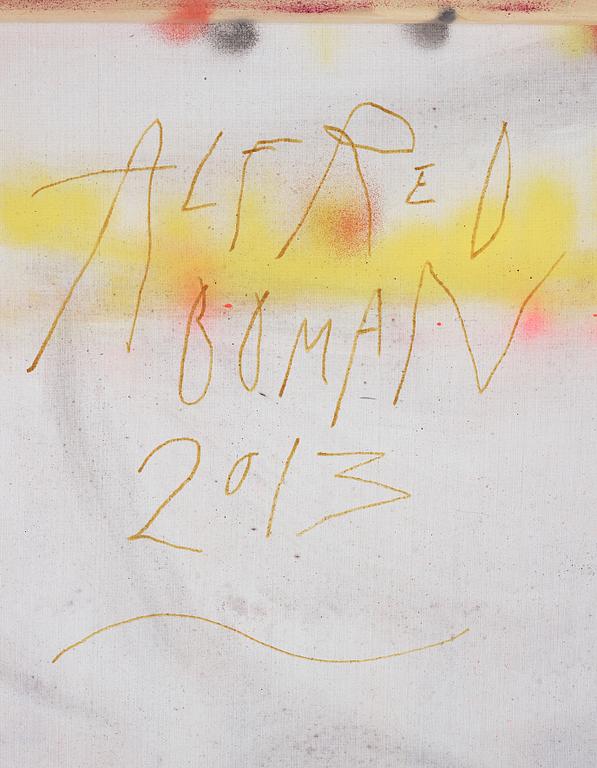 Alfred Boman, mixed media on canvas in artist's frame, signed and dated 2013 verso.