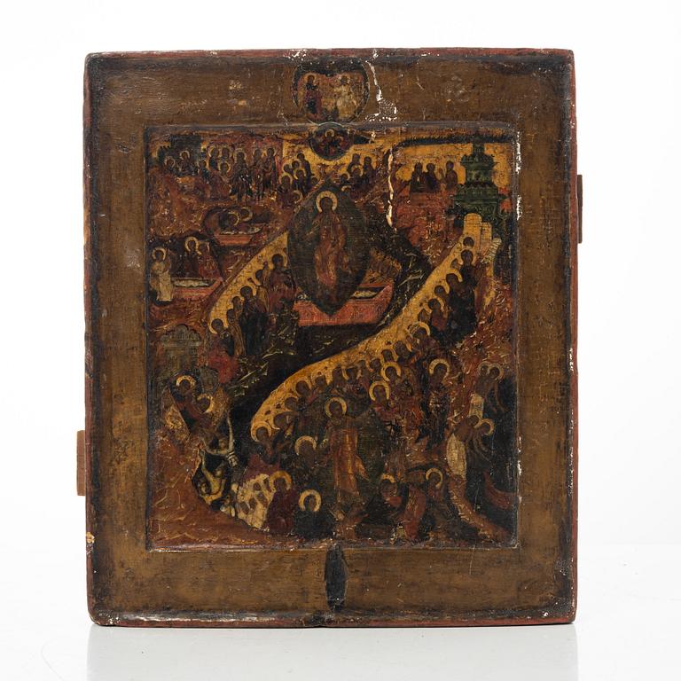 Icon, Russia, 19th century. The Resurrection of Christ.