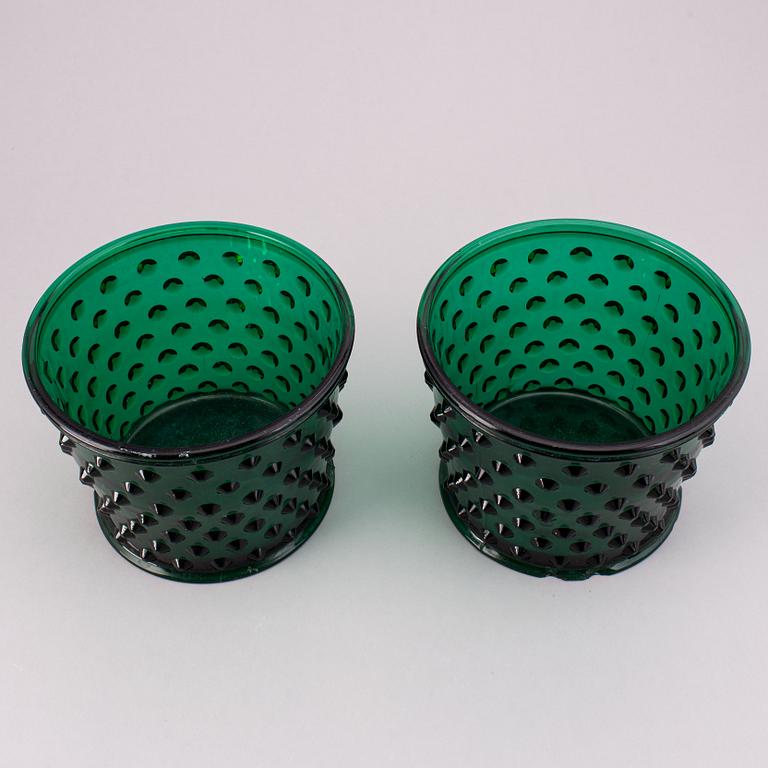 Josef Frank, two "Hortus" glass flower pots, Svenskt Tenn, Sweden.