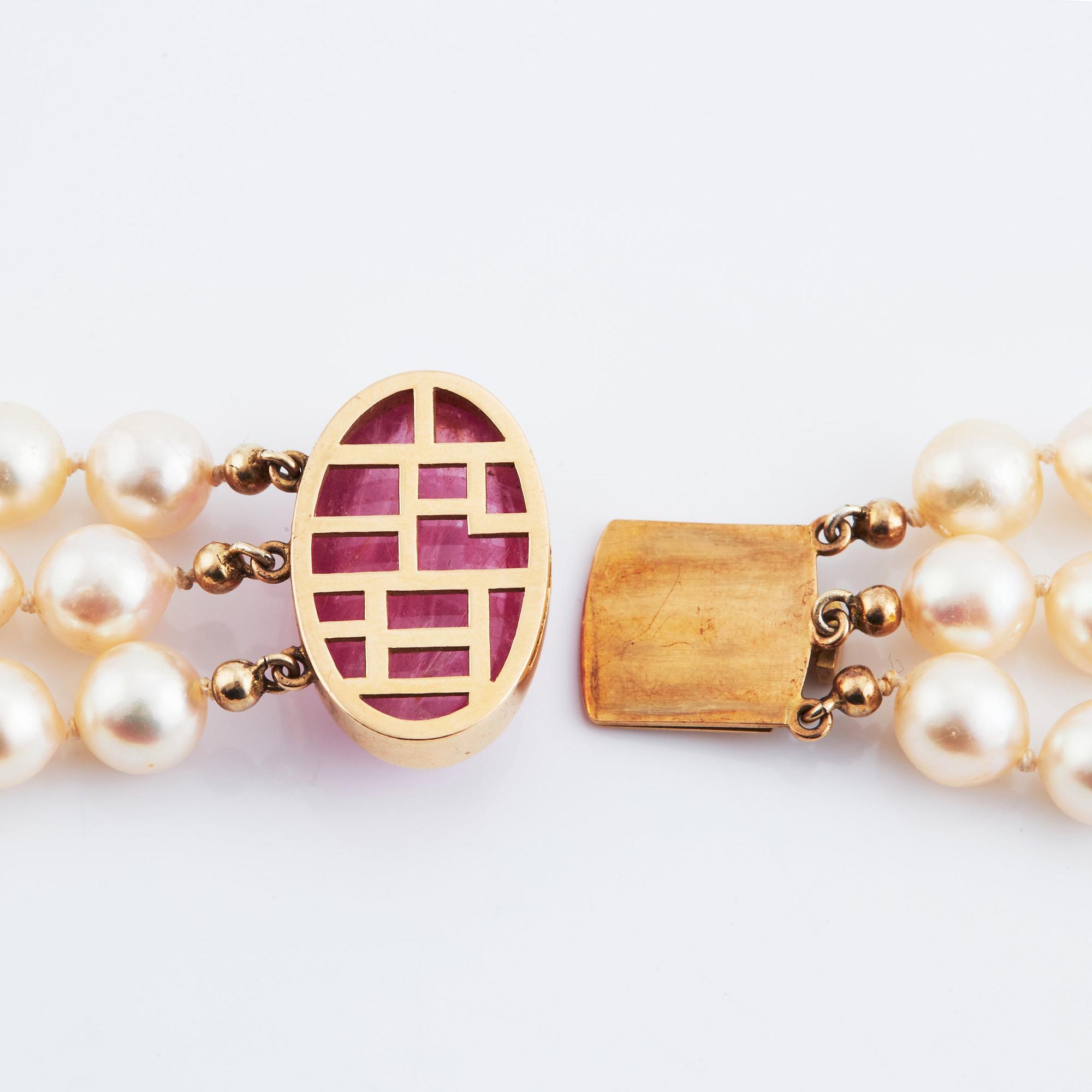 Rey Urban, a three strand cultured pearl necklace,  Stockholm 1970.