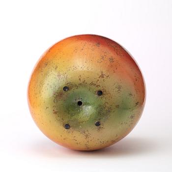 A Hans Hedberg faience sculpture of an apple, Biot France.