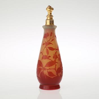 An Emile Gallé Art Nouveau cameo glass perfume bottle, Nancy, France.