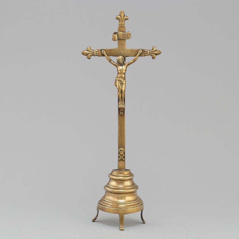 A 19th century bronze crucifix.