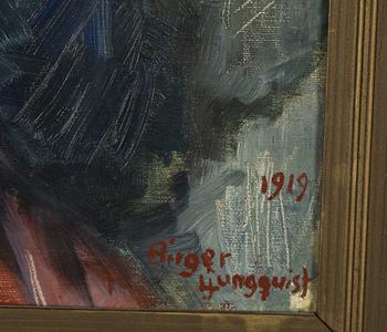 Birger Ljungquist, oil on canvas/papaer-panel, signed and dated 1919.