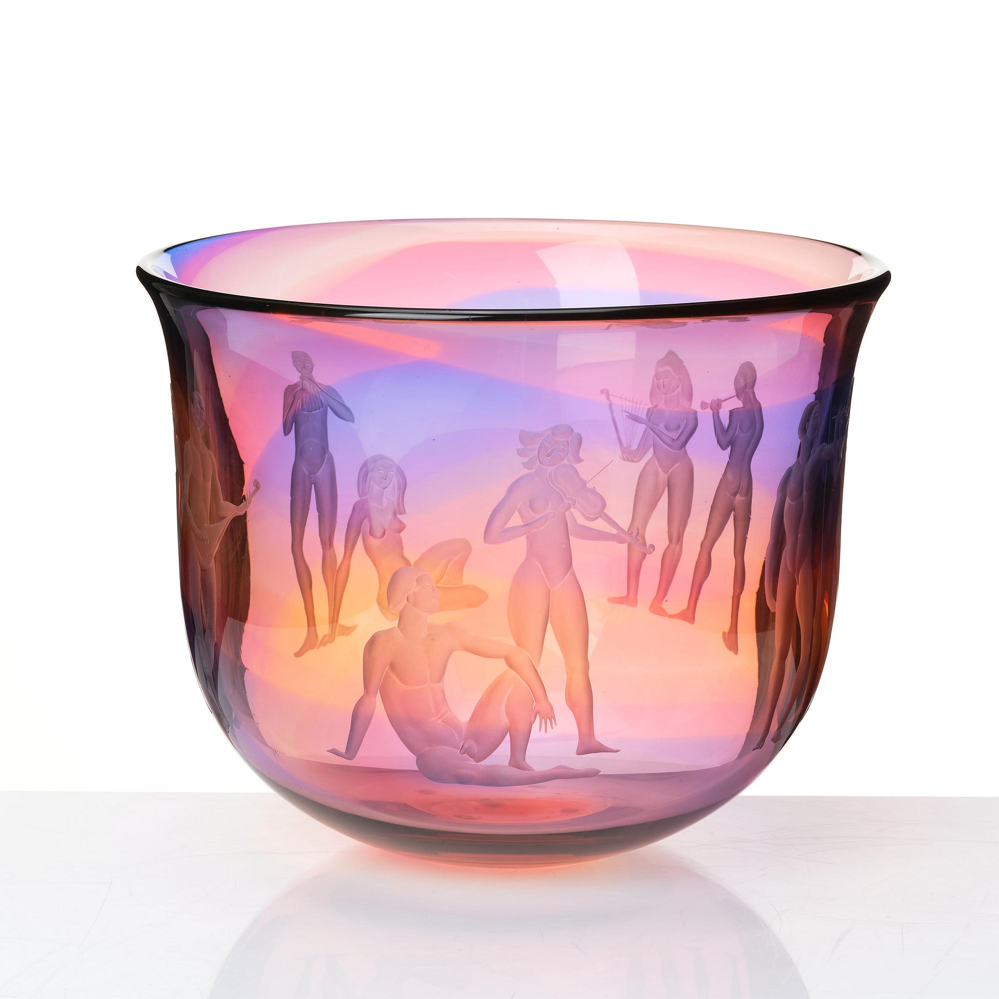 Olle Alberius, skål "Spring bowl", Orrefors 1996.
