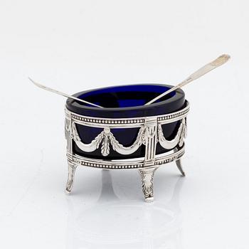 A Swedish Gustavian Silver Salt Cellar, mark of Erik Ernander, Uppsala 1784.