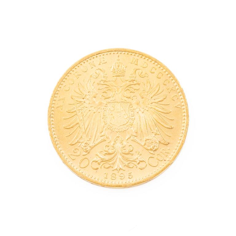 Gold coin, Austria-Hungary, 20 Corona, 1895.