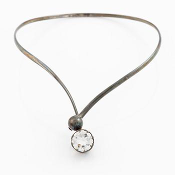 Necklace by Arvo Saarela, silver with rock crystal.