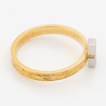 Lapponia, ring 18K gold set with an octagonal-cut diamond, Finland 1978.