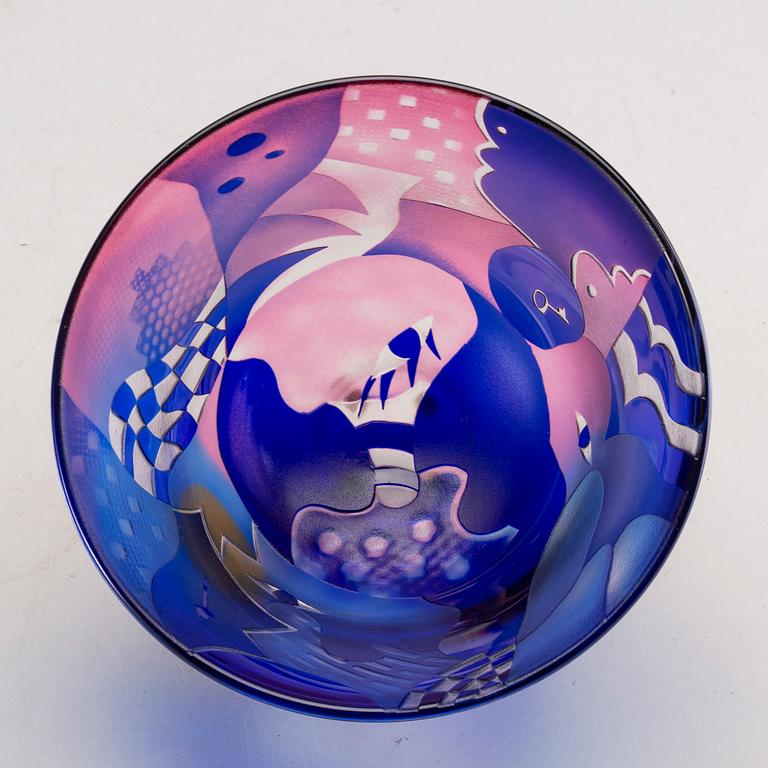 Bertil Vallien, skål, glas, Kosta Boda Studio Edition 26/90 305881004.