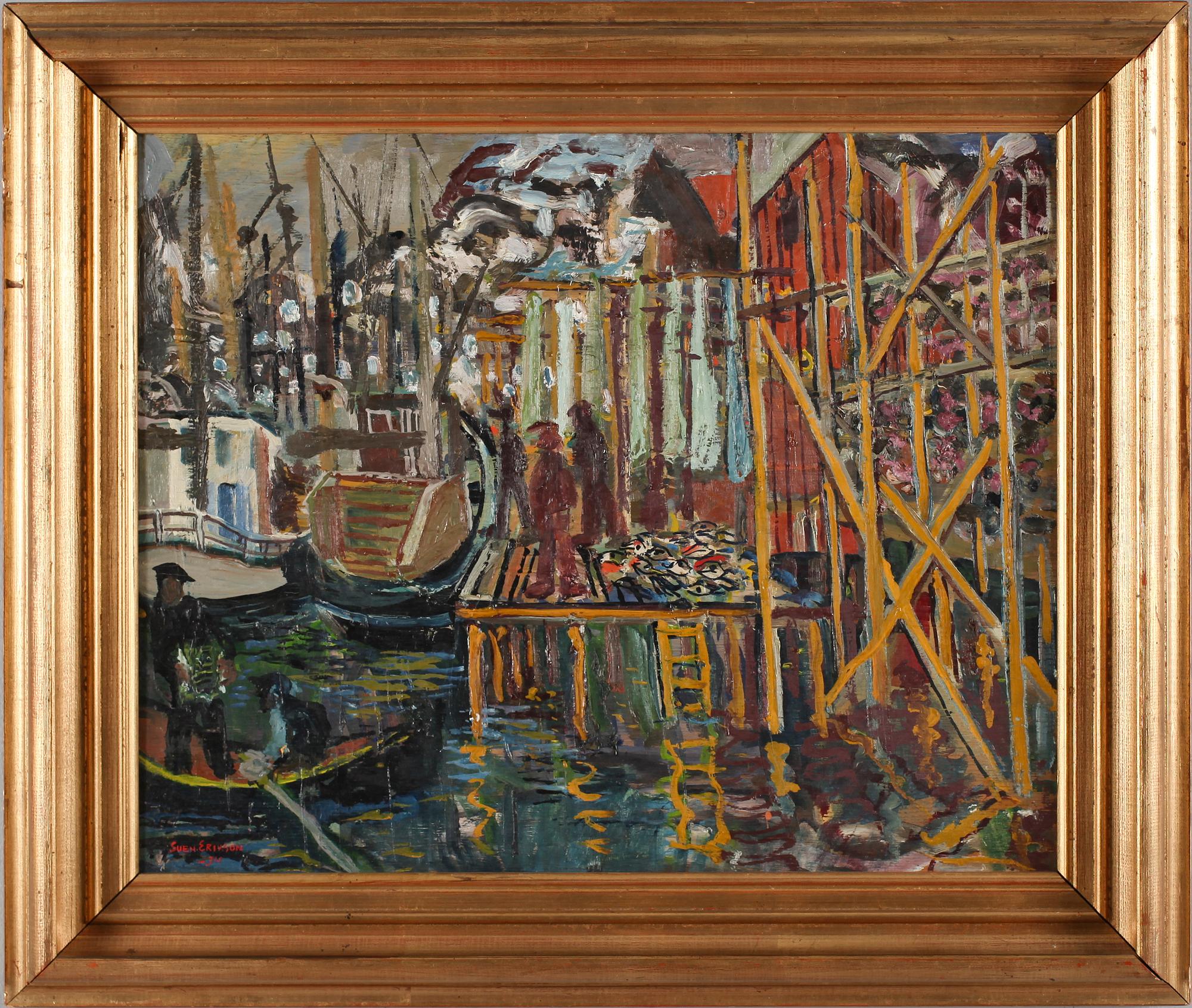 Sven X:et Erixson, "Fiskebrygga, Svolvaer" (Motif from Svolvaer).