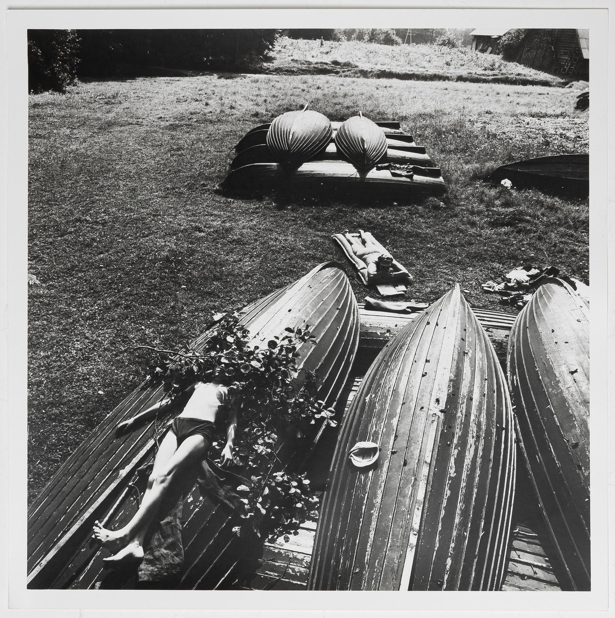 Antanas Sutkus, "Holidays, Simas is bathing in the sun, Bebrusai, 1973".