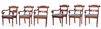 557. A SET OF SIX ARMCHAIRS.