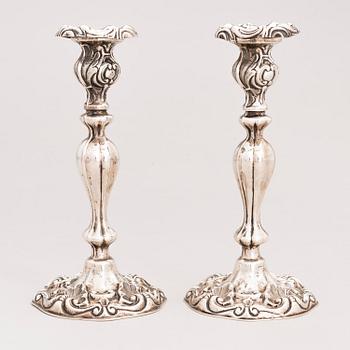 A pair of silver candlesticks, Stockholm 1861.