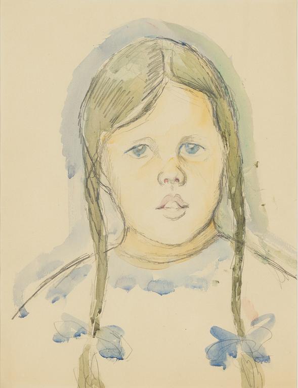 Maj Bring, Portrait of a girl with braids.