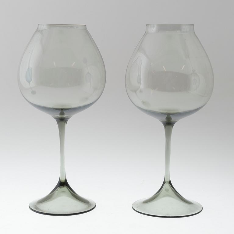 NILS LANDBERG glas, 3 st, Orrefors, 1900-talets andra hälft.