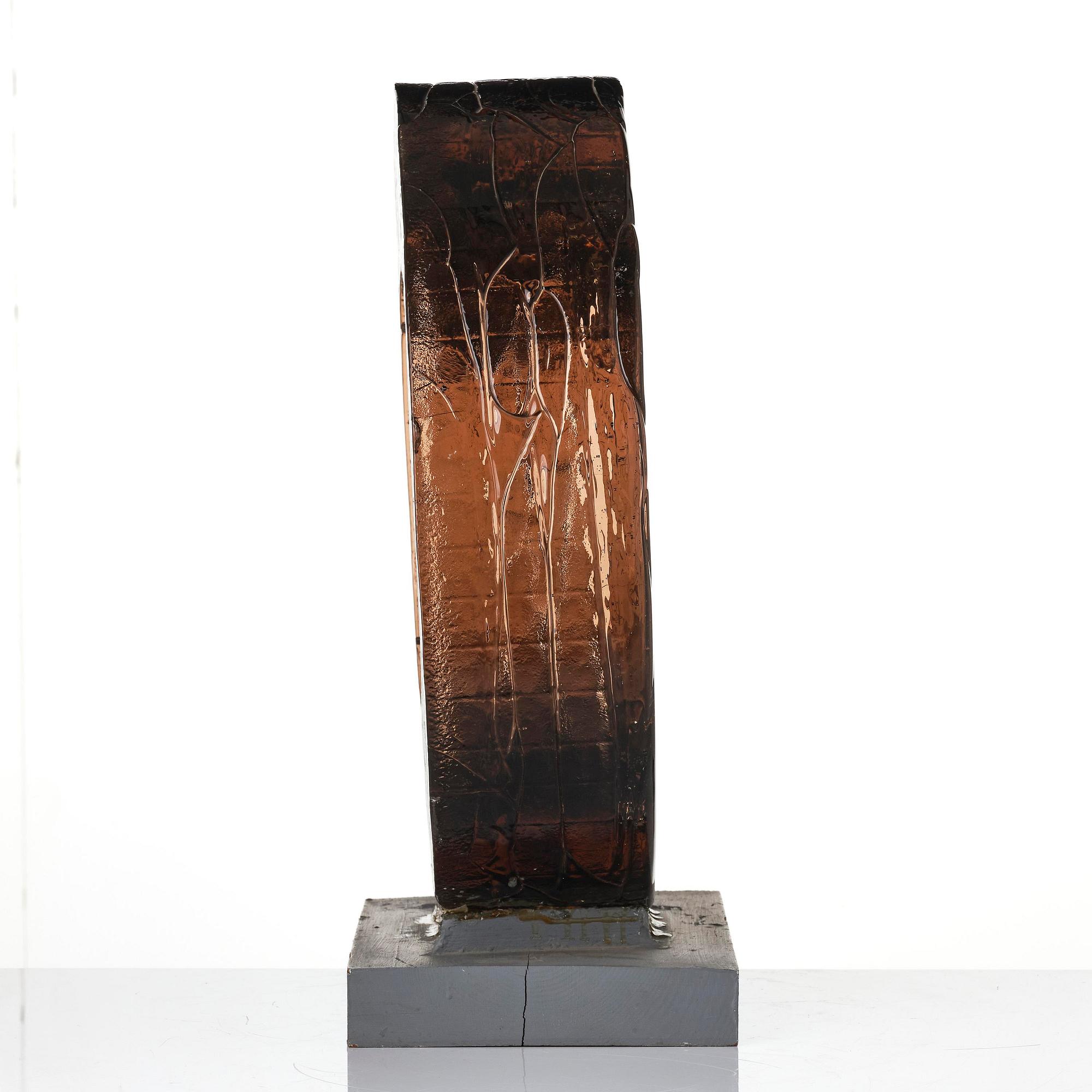 Edvin Öhrström, "Strömvirvlar" (Whirlpools), a cast glass sculpture, Lindshammar Glassworks, 1984.