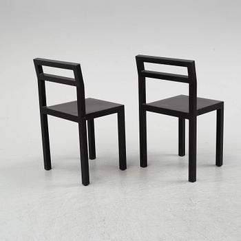 BORIS BERLIN/POUL CHRISTIANSEN, a 'Non' table with two chairs by Komplot design for Källmo.