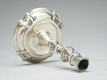 LJUSSTAKE, silver, troligen Tyskland, senbarock, 1700-tal.