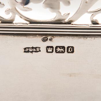 A footed bowl with pierced rim, mark of James Dixon & Sons, Sheffield 1906.