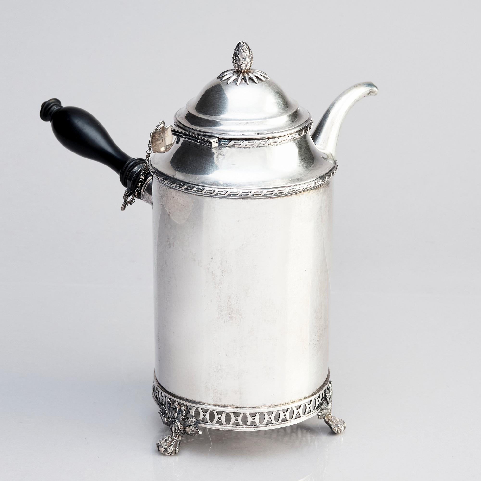 A Swedish silver coffee-pot, mark of Stephan Westerstråhle, Stockholm 1797.