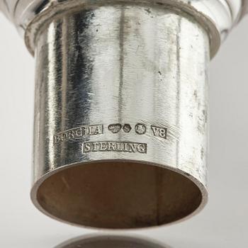 Atelier Borgila, a pair of silver candelabra, design Erik Fleming, Stockholm 1947.