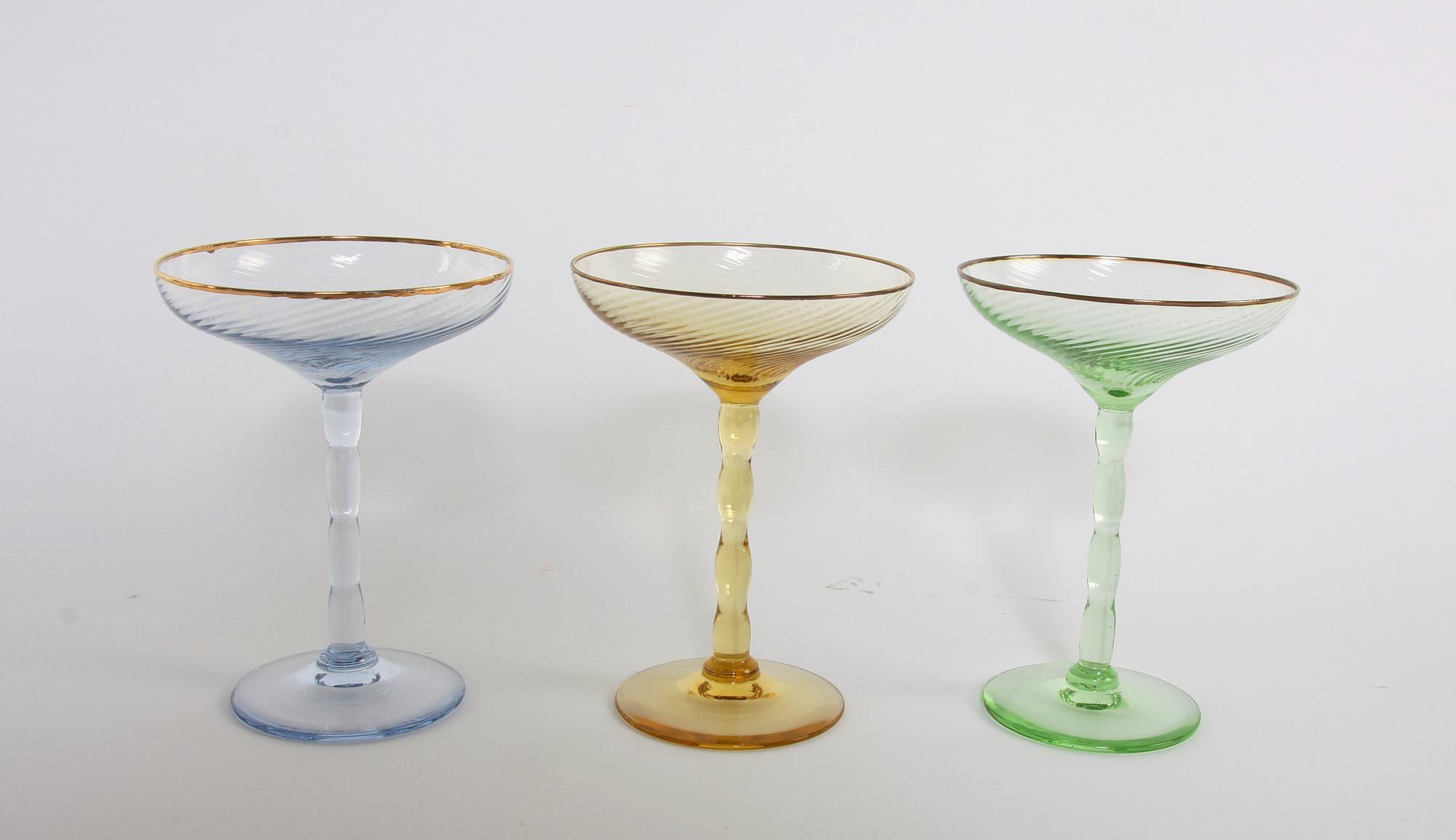 CHAMPAGNESKÅLAR, 10 st, glas, Trelleborgs glasbruk.