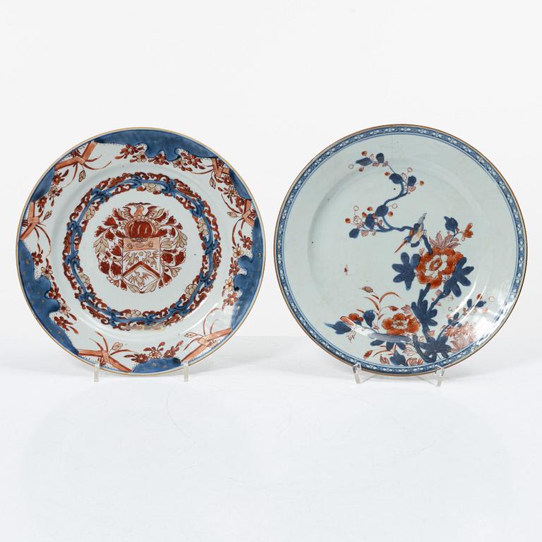 Tallrikar, 6 st, porslin, Kina, Qingdynasti, 1700-tal.
