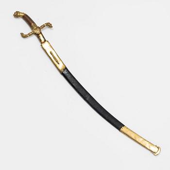 A shortened Hussar officer's sabre with scabbard, early 19th Century.