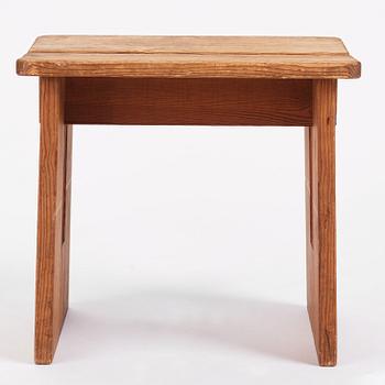 Axel Einar Hjorth, a "Skoga" stained pine stool, Nordiska Kompaniet 1930s.