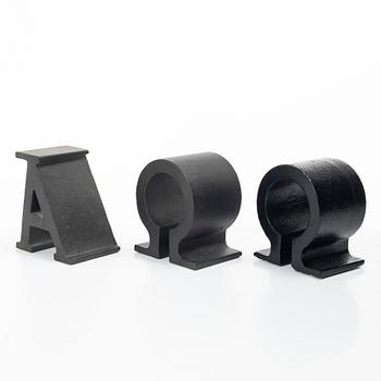 Josef Frank, Bookends, 3 pieces, "Alfa Omega", Firma Svenskt Tenn.