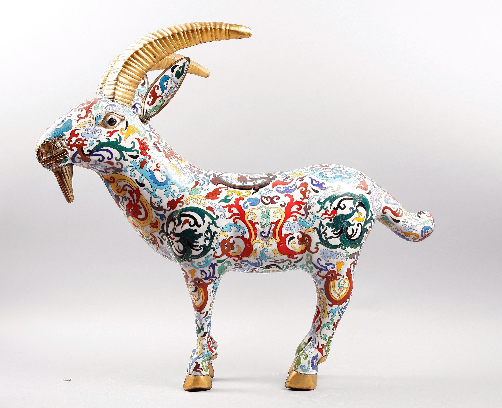 SKULPTUR, cloisonné, 1900-tal.