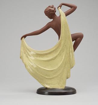 A Josef Lorenzl 'Andagio' glazed terracotta figure, Goldscheider, West Germany 1953-60.