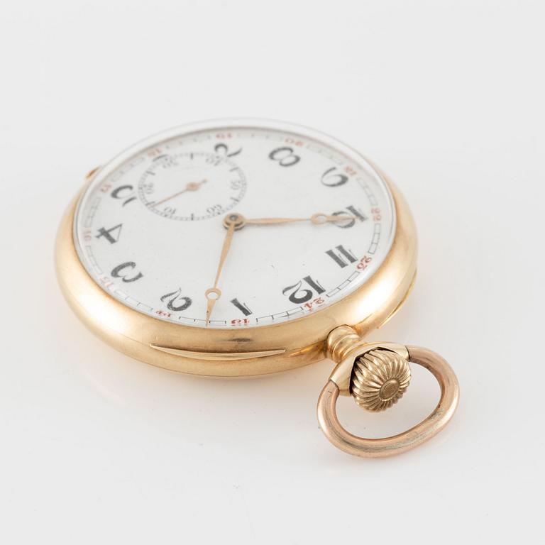 Pocket watch, 14k gold, 49.5 mm.