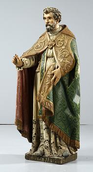 FIGUR, trä, "Petrus", 1800/1900-tal.