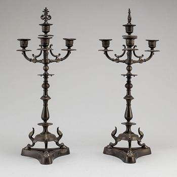 A bar of late 19th Century candelabras.