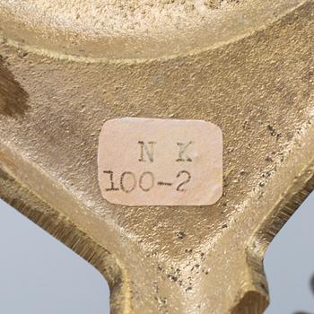 BORDSLAMPOR, ett par, mässing, Nordiska Kompaniet, 1900-talets andra hälft.