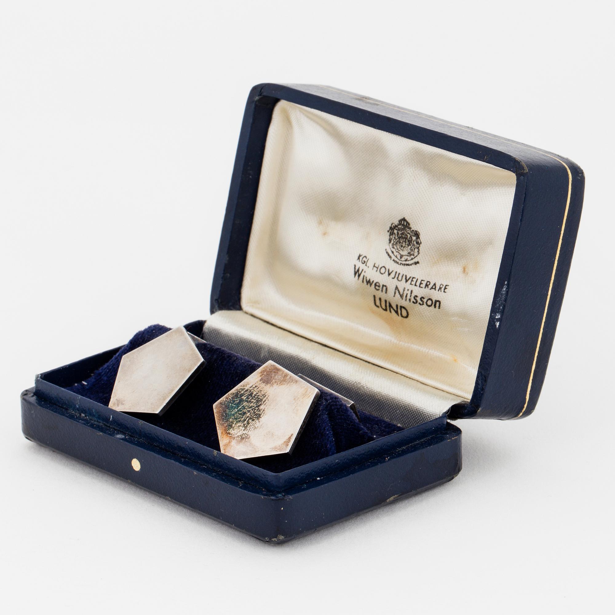 WIWEN NILSSON, a pair of sterling silver cufflinks from Lund, 1968.