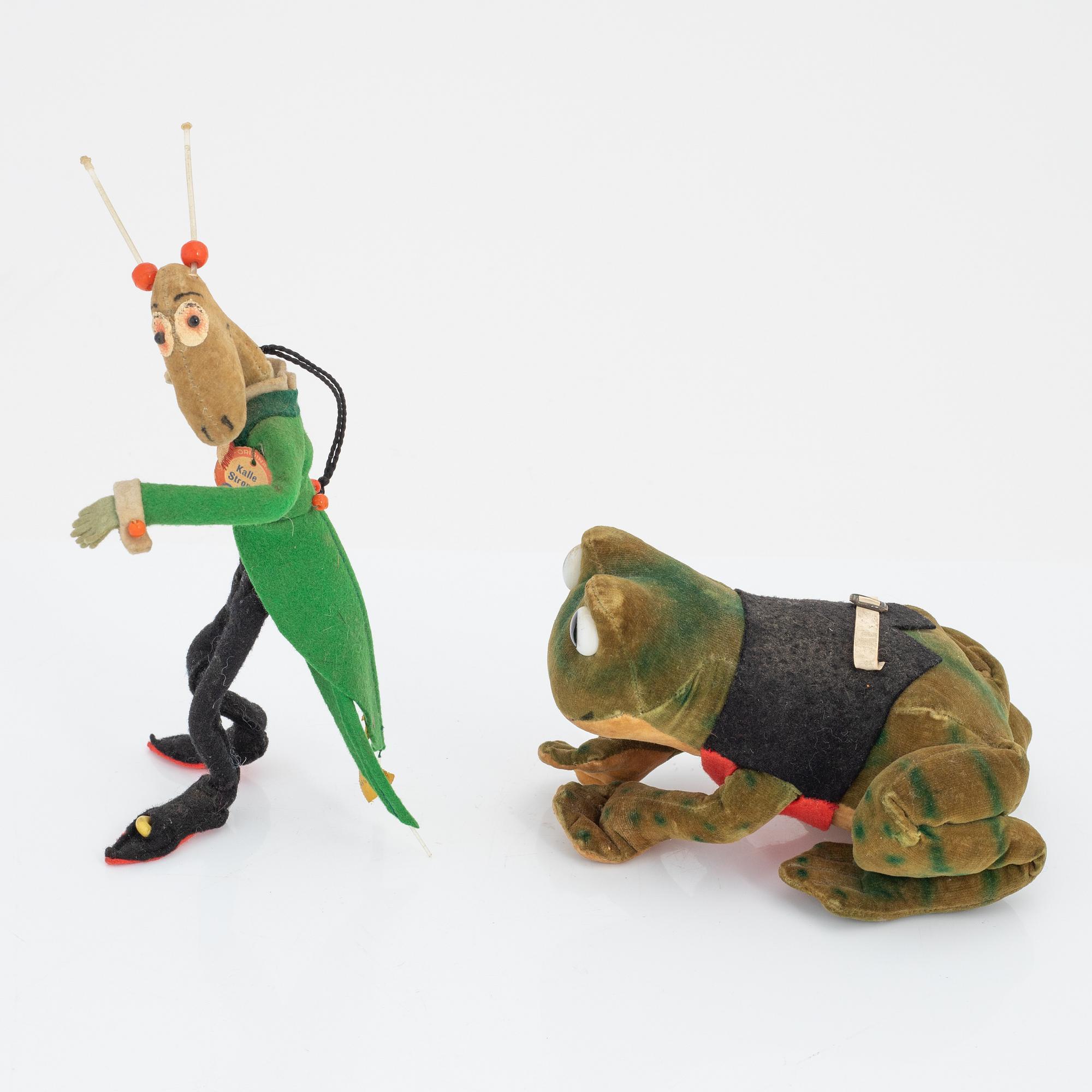 Steiff, 'Kalle Stropp' and 'Grodan Boll', Germany 1950s.