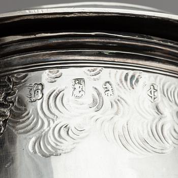 John Jackson, dryckeskanna, silver, London 1698-1699.