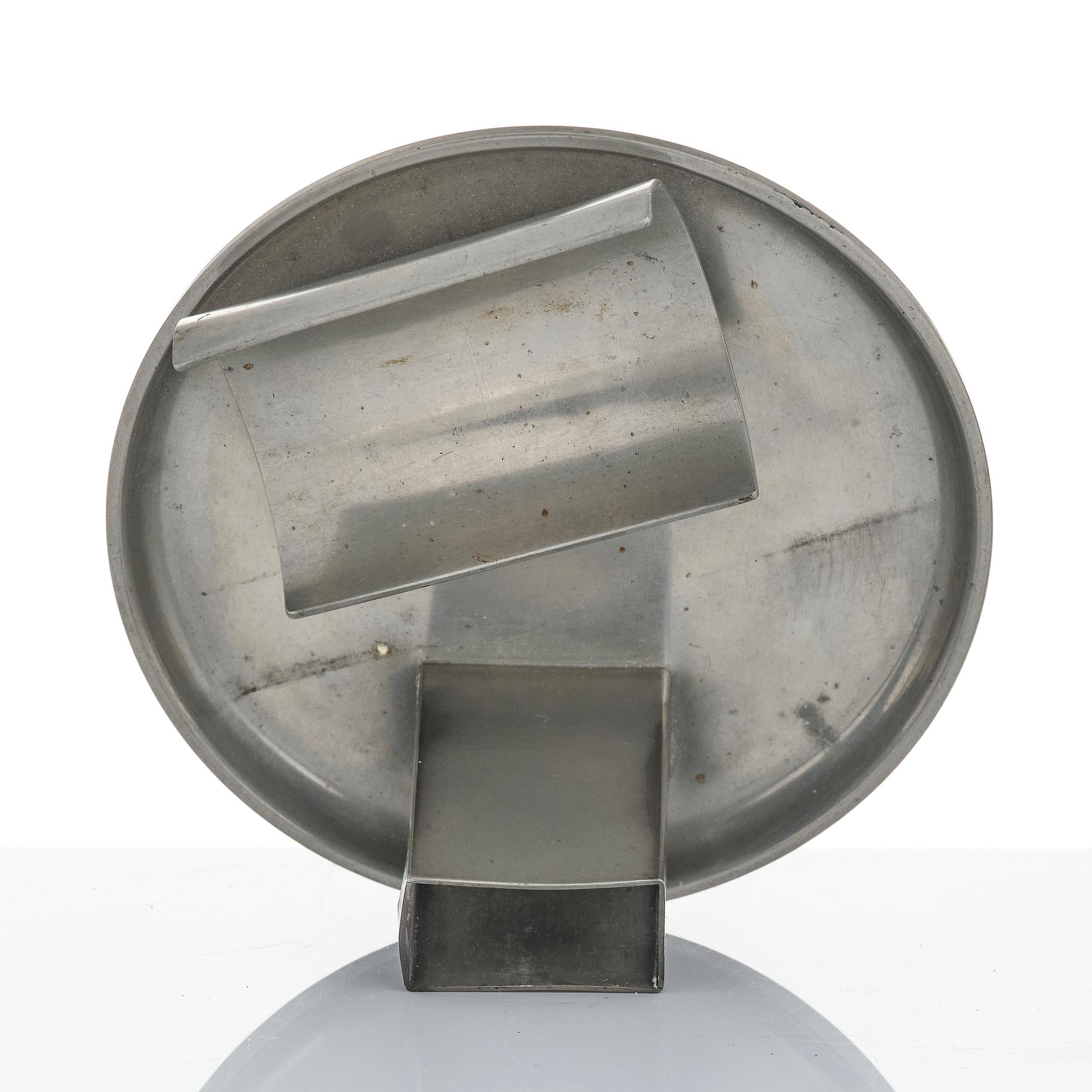 Ystad-Metall, a pair of candlesticks and a tray, 1938-42.