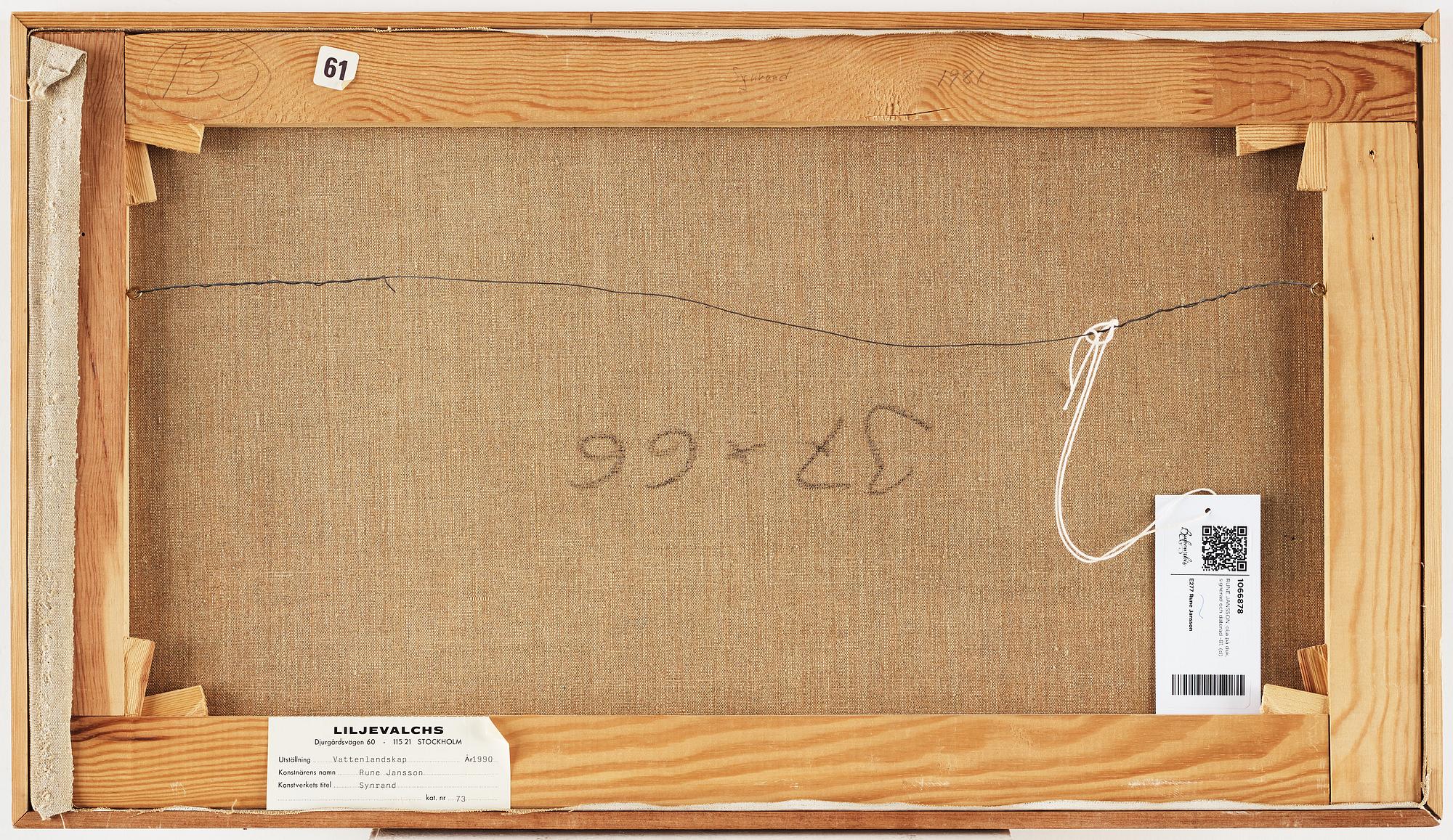 RUNE JANSSON, oil on canvas, signed and dated -81.