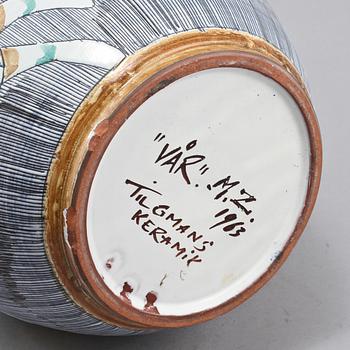 VAS, glaserad keramik, Marian Zawadzki, Tilgmans, monogramsignerad och daterad 1963.