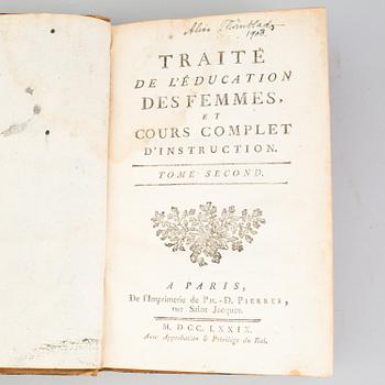 ANNE de MIREMONT: Traité de l’education des femmes., et cours complet d’instruction. 1-7. Paris 1779-1789.
