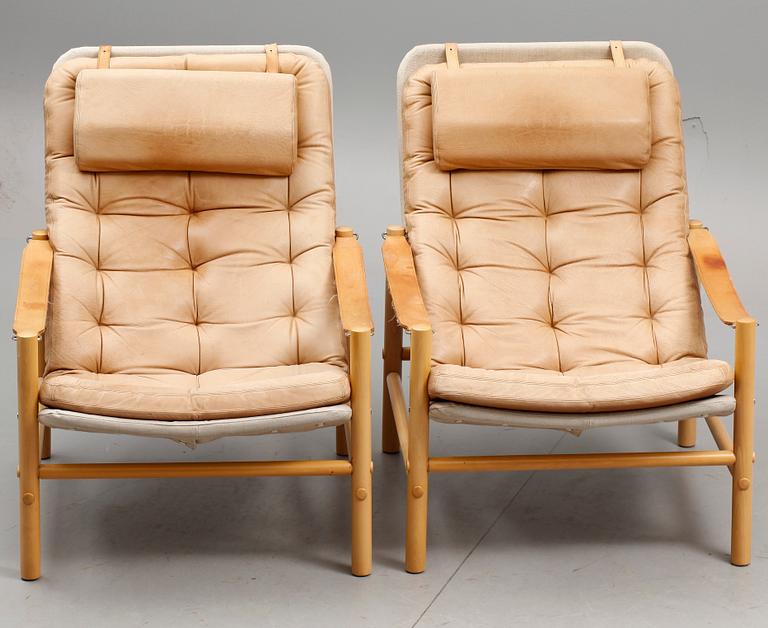 FÅTÖLJER, ett par, "Junker", Bror Boije, Dux, 1900-talets andra hälft.