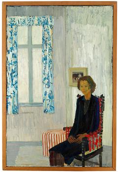 245. Randi Fisher, Interiör med sittande kvinna.