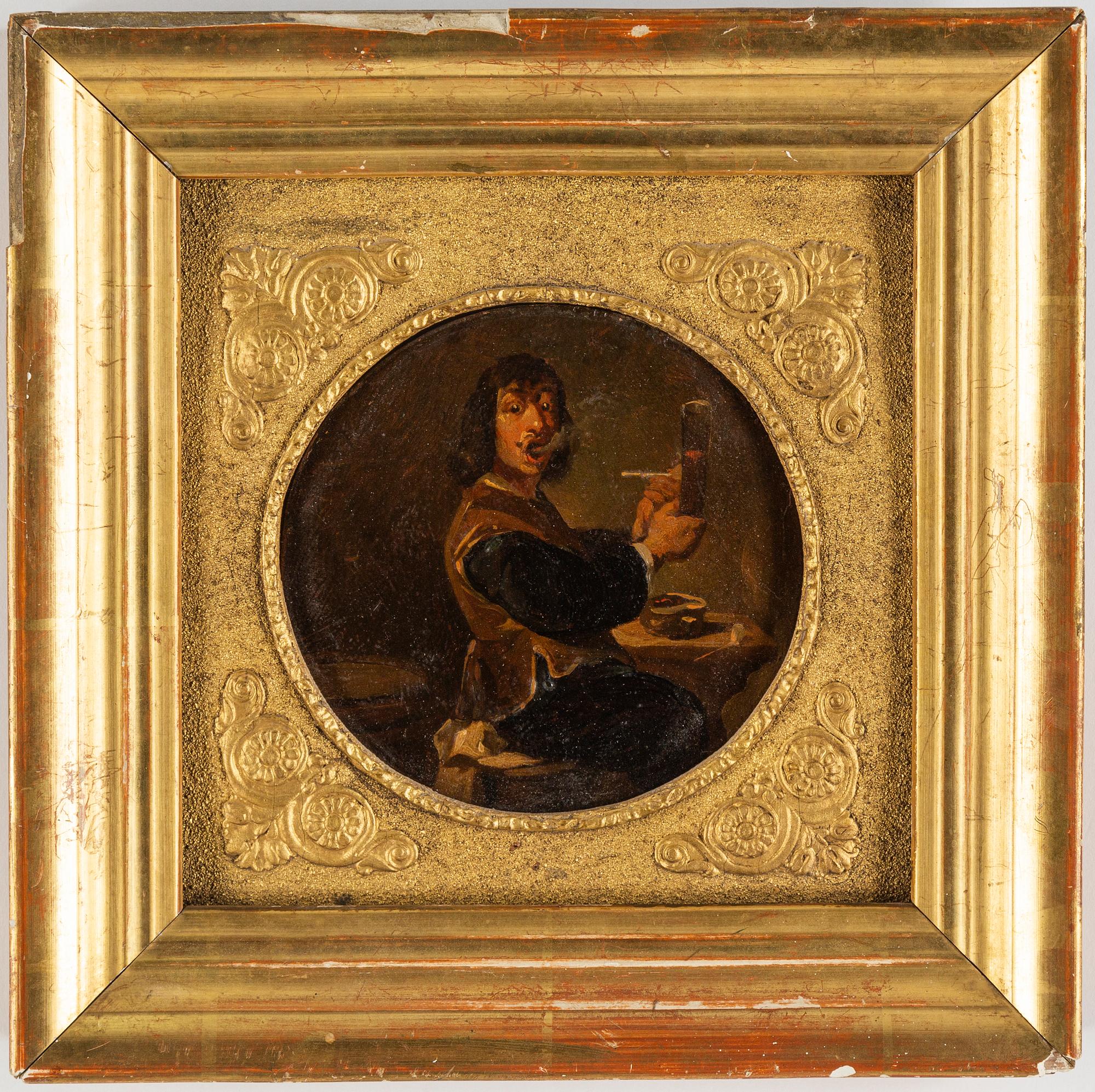 Adriaen Brouwer, follower of, oil on panel.