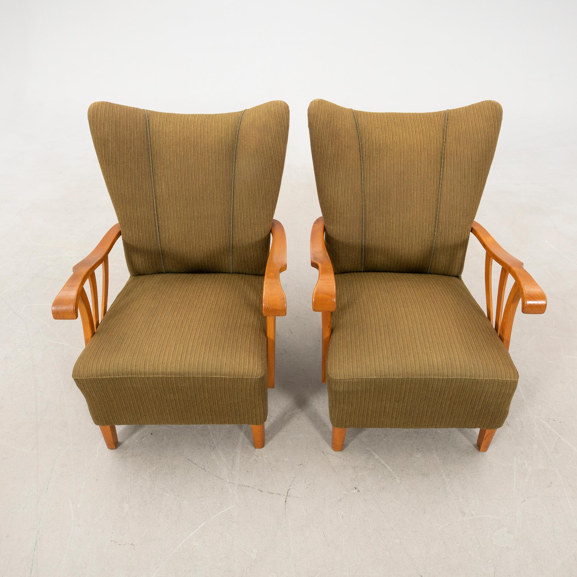 Armchairs, a pair, 1940s Swedish Modern.
