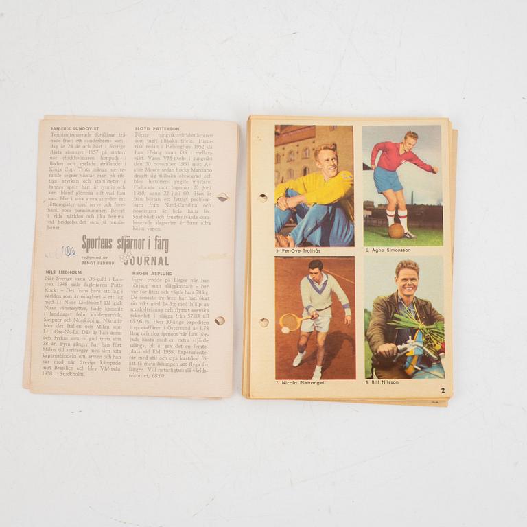 Idolkort, "Sportens stjärnor", bl a Cassius Clay, Nacka Skoglund mfl Hemmets Journal, 1960-tal.