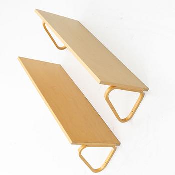 Alvar Aalto, Pair of wall shelves, model 112A, Artek, Finland.